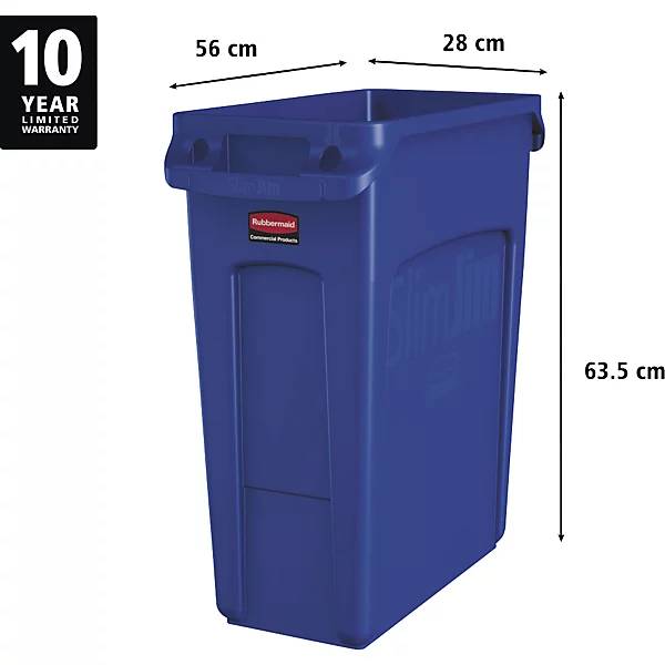 Abfalleimer SLIM JIM® Volumen 60 l mit Lüftungskanälen blau. Newell Brands Germany GmbH 47564849-1