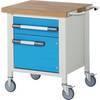 Fahrbare Werkbank Serie 8000 Gestellbauweise 1 Schublade 1 Tür Ablageboden BxT 750 x 700 mm. TAKKT Industrial