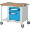 Fahrbare Werkbank Serie 8000 Gestellbauweise 1 Schublade 1 Tür Ablageboden BxT 1000 x 700 mm. TAKKT