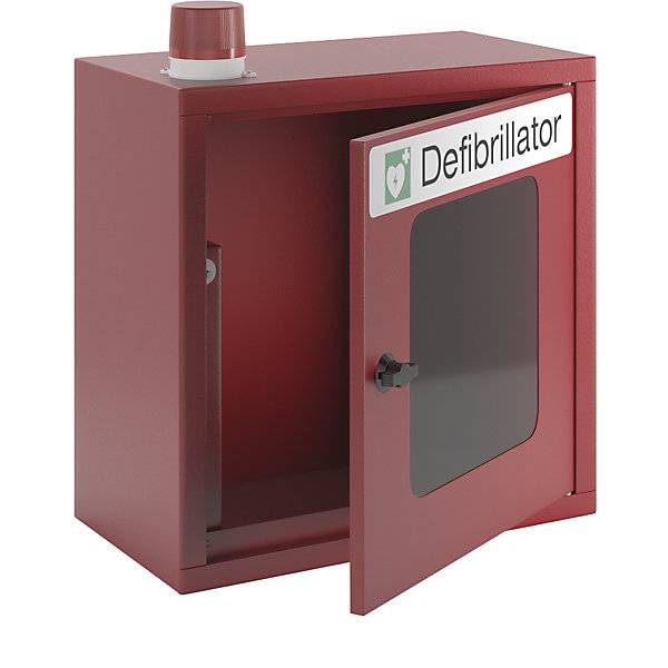 Defibrillatorschrank mit akustischem und optischem Alarm feuerrot. Pavoy GmbH | Paul van Oyen 47847049