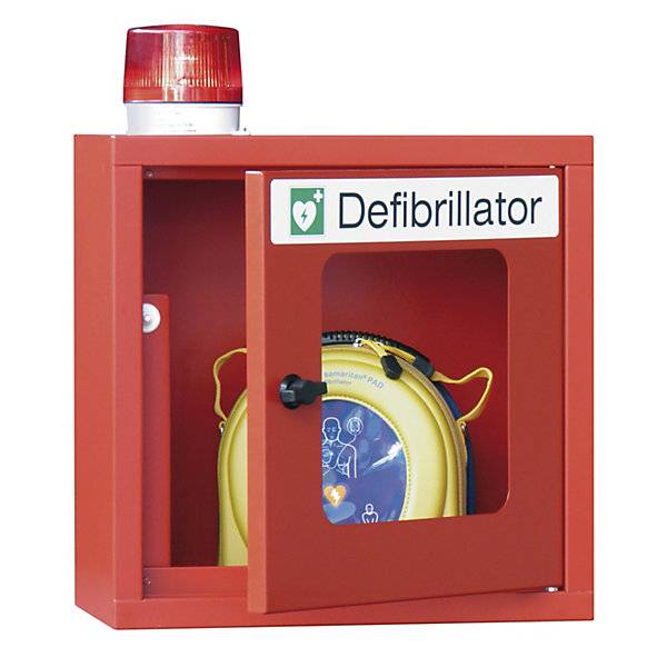 Defibrillatorschrank mit akustischem und optischem Alarm feuerrot. Pavoy GmbH | Paul van Oyen 47847049-1