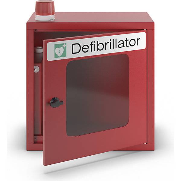 Defibrillatorschrank mit akustischem und optischem Alarm feuerrot. Pavoy GmbH | Paul van Oyen 47847049-2