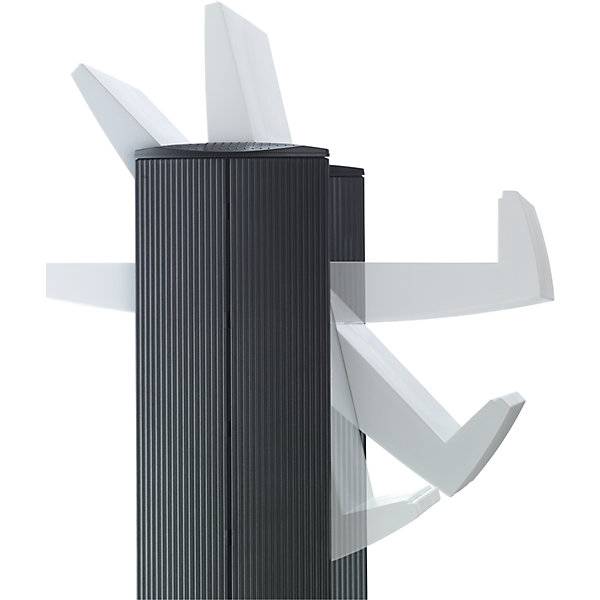 Prospektständer aus Polystyrol für 4 x DIN A4 schwarz / lichtgrau. PAPERFLOW S.A.S | | LE HUB BATEMENT 5 1ER-3