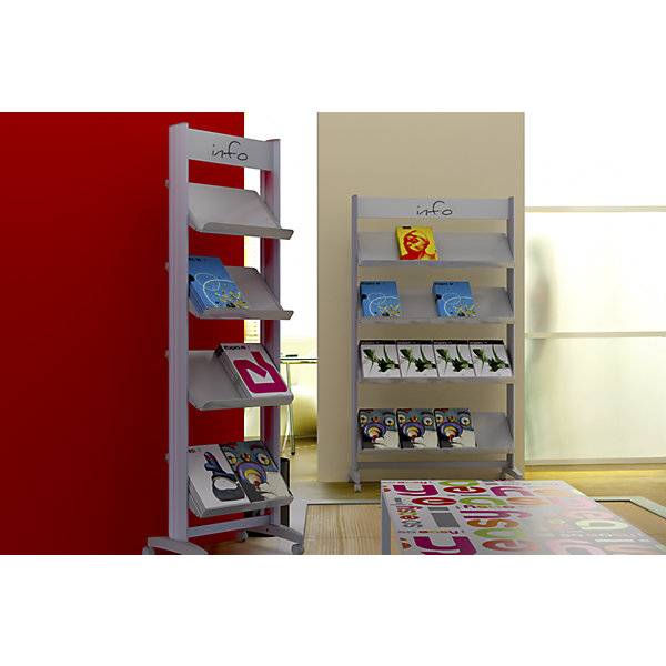 Mobiler Metall-Prospektständer mit Metallböden Breite 330 mm. PAPERFLOW S.A.S | | LE HUB BATEMENT 5 1ER ETAGE-1