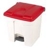 Treteimer Volumen 30 l BxHxT 410 x 435 x 400 mm weiß Deckel rot. Probbax S.A.R.L. 47460949