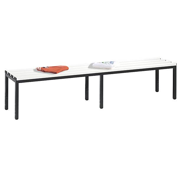 Umkleidebank BASIC Kunststoffleisten Länge 1960 mm reinweiß. C+P 587206 49