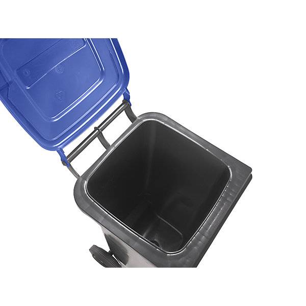 Mülltonne DIN EN 840 Volumen 80 l BxHxT 448 x 975 x 530 mm anthrazit Deckel blau. Craemer GmbH 48379149-3