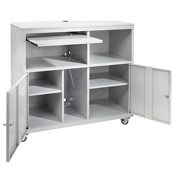 PC-Pult mobil HxBxT 1184 x 1180 x 590 mm lichtgrau RAL 7035. TAKKT Industrial & Packaging GmbH 48381849-4