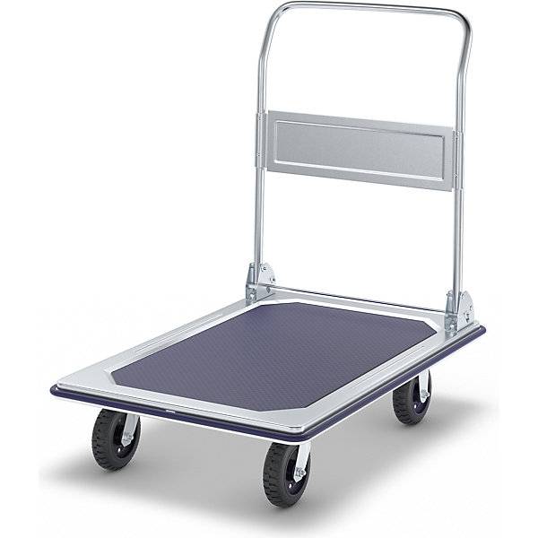Profi-Plattformwagen Tragfähigkeit 300 kg verzinkt / verchromt Vollgummiräder. TAKKT Industrial & Packaging-0