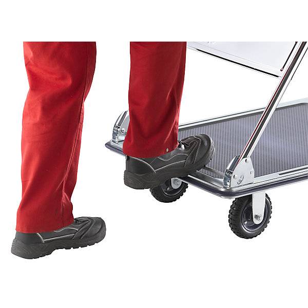 Profi-Plattformwagen Tragfähigkeit 300 kg verzinkt / verchromt Vollgummiräder. TAKKT Industrial & Packaging-2