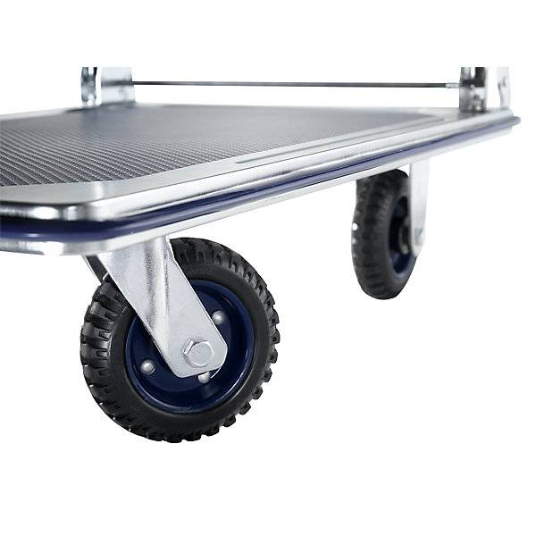 Profi-Plattformwagen Tragfähigkeit 300 kg verzinkt / verchromt Vollgummiräder. TAKKT Industrial & Packaging-4
