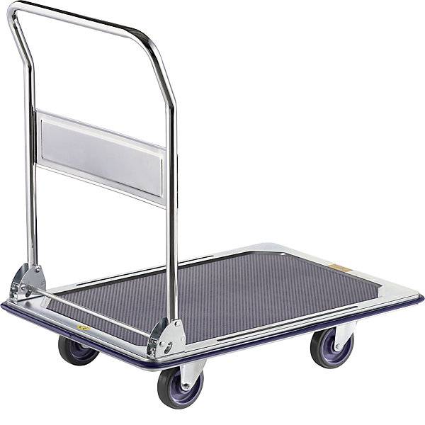 Profi-Plattformwagen Tragfähigkeit 300 kg verzinkt / verchromt PU-Räder. TAKKT Industrial & Packaging GmbH-1