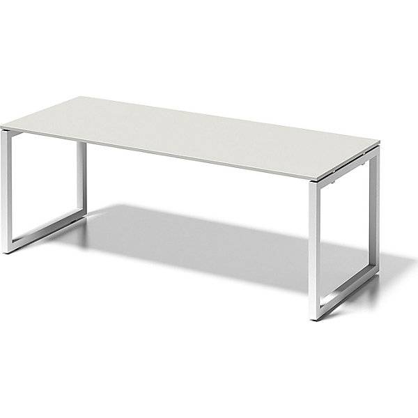 Schreibtisch CITO O-Gestell HxBxT 740 x 2000 x 800 mm Gestell weiß Platte grauweiß. BISLEY 486414 49