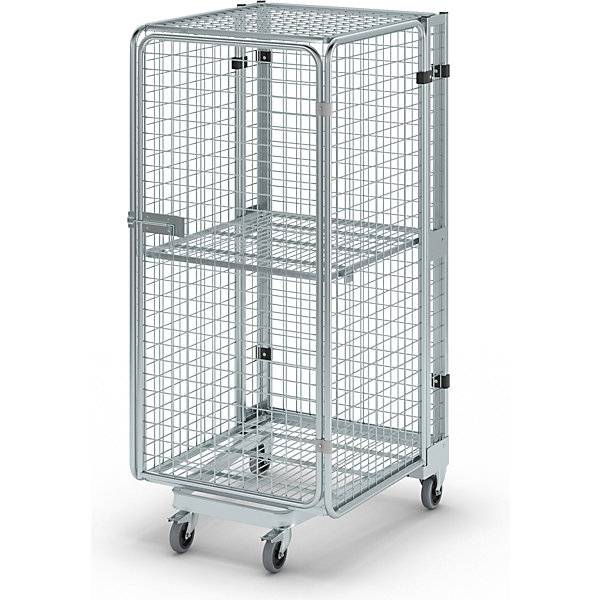 Rollbehälter diebstahlsicher 5-seitig mit Gitter- und Einlegeboden ohne Regenschutz. ESB Engineering System-0