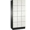 5er-Schließfachschrank Cambio 3 Abteile schwarzgrau / weiß HPL-Tür B 900 mm 15 Fächer. C+P 48761149