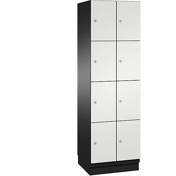 4er-Schließfachschrank Cambio 2 Abteile schwarzgrau / lichtgrau Stahlblech-Tür B 600 mm 8 Fächer. C+P 488024