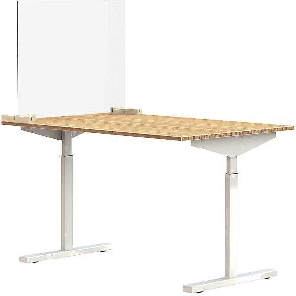 Trennscheibe für Schreibtische/Tische inkl. 2 Fußverbinder in T-Form HxB 590 x 750 mm. Smit Visual Supplies BV-0