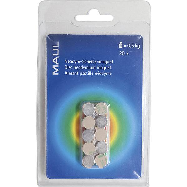 Neodym-Scheibenmagnet selbstklebend Ø 10 mm VE 100 Stk Haftkraft 05 kg. Jakob Maul GmbH 47860349-1