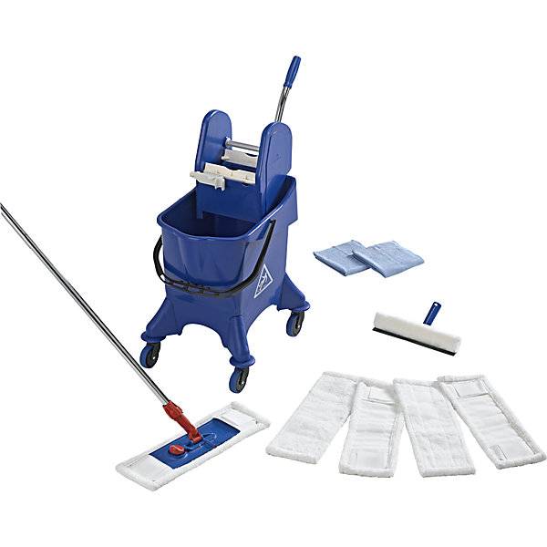 Profi-Reinigungs-Set mit Einfachfahreimer 30 l Klapphalter mit 2-teiligem Chromstiel. EVO-Products Blankenburg