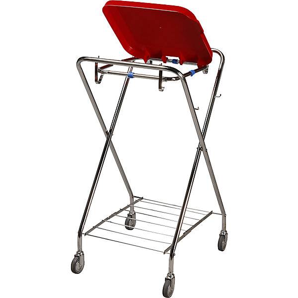 Hygiene-Müllsackständer für Volumen 120 l Halterrahmen quadratisch rot Höhe 1030 mm. EVO-Products Blankenburg