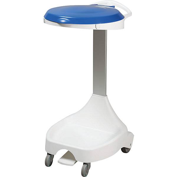 Pedal-Müllsackständer mit Rollen mit 2 Bockrollen 2 Lenkrollen blau. EVO-Products Blankenburg GmbH 48403349