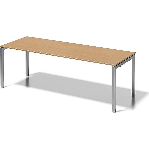 Schreibtisch CITO U-Gestell HxBxT 650 - 850 x 2200 x 800 mm Gestell silber Platte Buche. BISLEY 486430 49