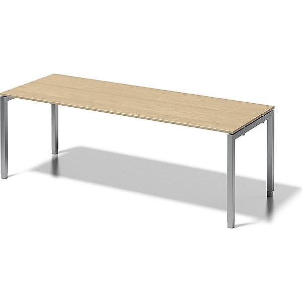 Schreibtisch CITO U-Gestell HxBxT 650 - 850 x 2200 x 800 mm Gestell silber Platte Ahorn. BISLEY 486431 49-0