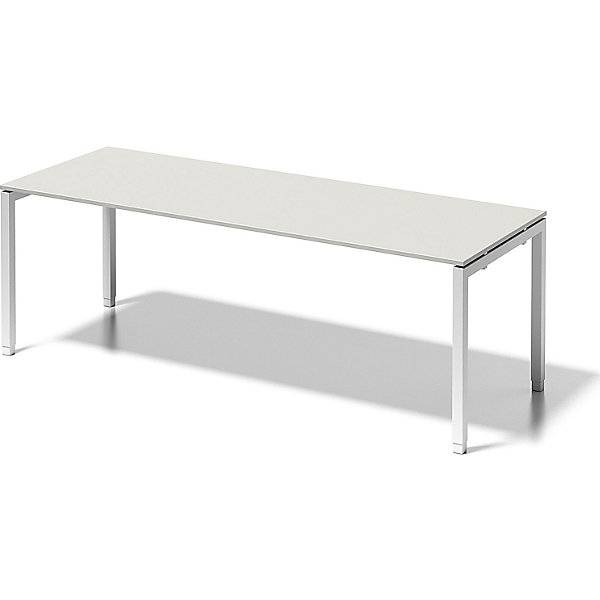 Schreibtisch CITO U-Gestell HxBxT 650 - 850 x 2200 x 800 mm Gestell weiß Platte grauweiß. BISLEY 486434 49