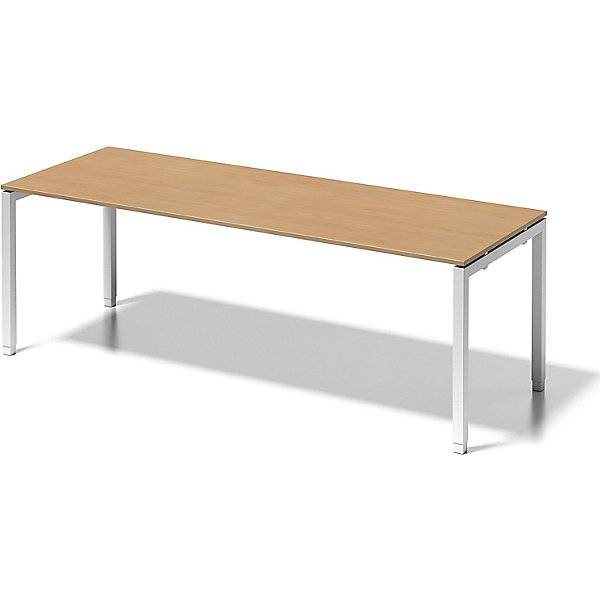 Schreibtisch CITO U-Gestell HxBxT 650 - 850 x 2200 x 800 mm Gestell weiß Platte Buche. BISLEY 486435 49