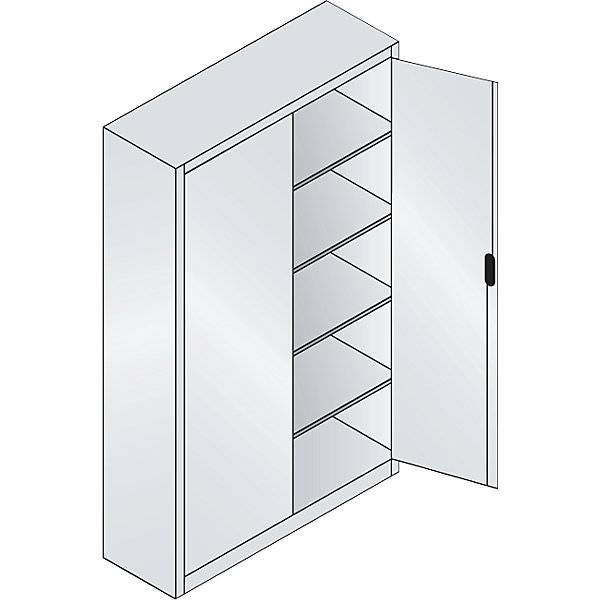 ACURADO Universalschrank BxT 1200 x 400 mm lichtgrau / enzianblau. C+P Moebelsysteme | GmbH & CO. KG 48901349-1