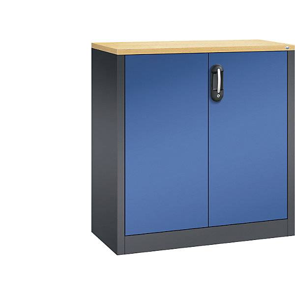ACURADO Akten-Sideboard 2 Ordnerhöhen HxBxT 1000 x 930 x 400 mm schwarzgrau / enzianblau. C+P 48912049