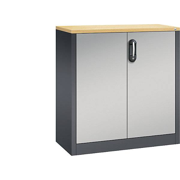 ACURADO Akten-Sideboard 2 Ordnerhöhen HxBxT 1000 x 930 x 400 mm schwarzgrau / weißaluminium. C+P 48912149