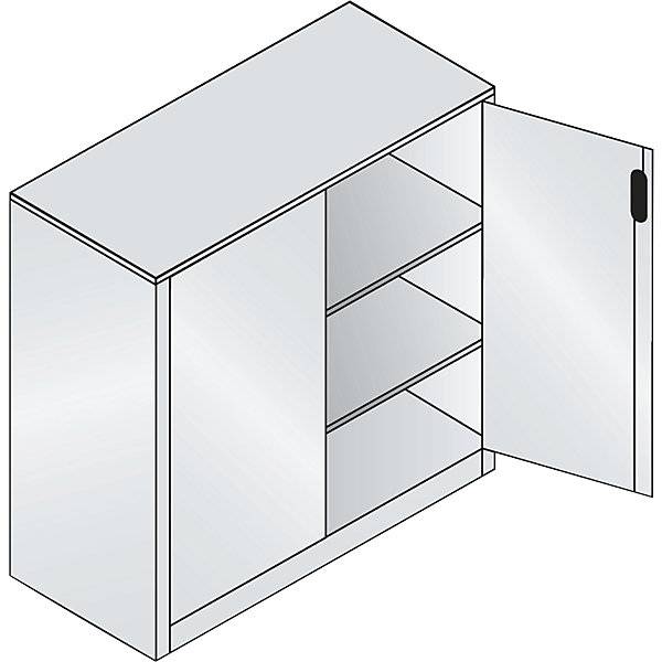 C+P Büroschrank Acurado, H1200xB1200xT500mm, 7035/7035-1