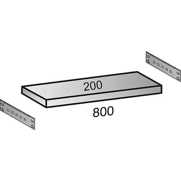 Industrie- und Lagersteckregal H 2640 mm Bodenbreite 800 mm 7 Böden Tiefe 200 mm Anbauregal. Scholz-2