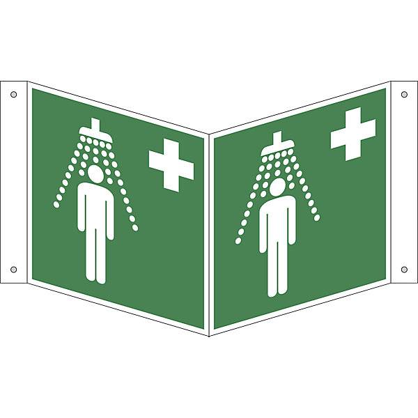 Rettungszeichen Notdusche VE 10 Stk Kunststoff Nasenschild 150 x 150 mm. H. Marahrens Sicherheits- |-0