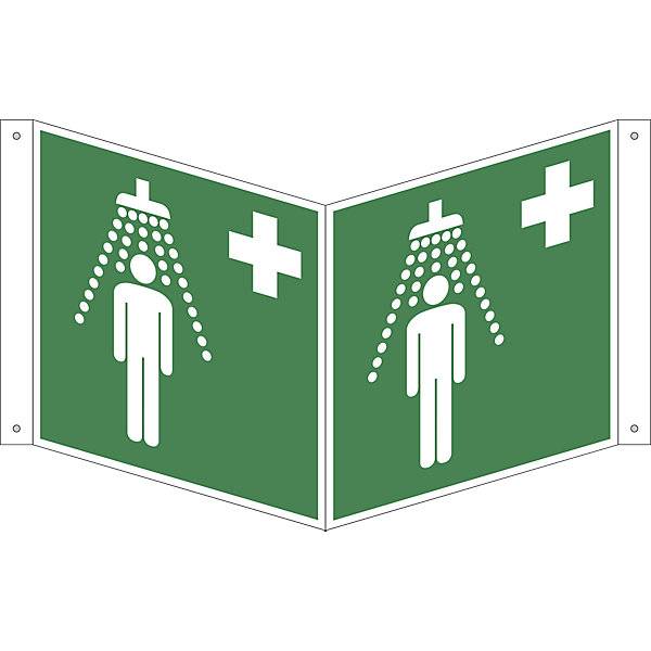 Rettungszeichen Notdusche VE 10 Stk Aluminium Nasenschild 200 x 200 mm. H. Marahrens Sicherheits- |