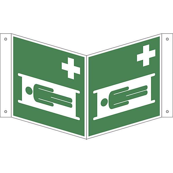 Rettungszeichen Krankentrage VE 10 Stk Kunststoff Nasenschild 150 x 150 mm. H. Marahrens Sicherheits- |