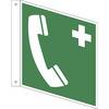 Rettungszeichen Notruftelefon VE 10 Stk Aluminium Fahnenschild 200 x 200 mm. H. Marahrens Sicherheits- |