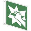 Rettungszeichen Notausgangsvorrichtung VE 10 Stk Aluminium Fahnenschild 200 x 200 mm. 492414 49