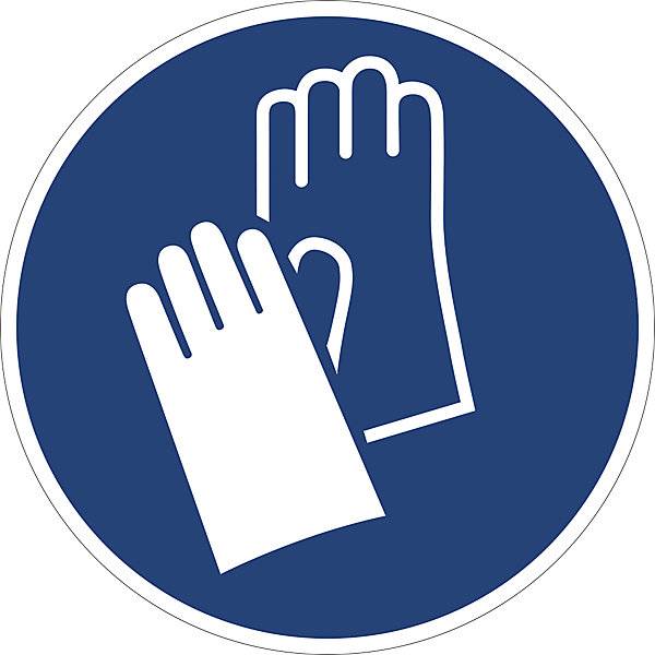 Gebotskennzeichen Handschutz benutzen VE 10 Stk Aluminium Ø 100 mm. H. Marahrens Sicherheits- | Industrie- u.