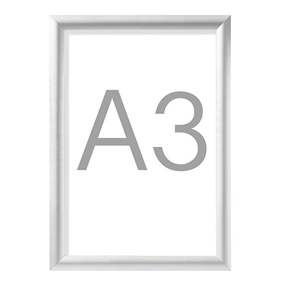 Design-Klapprahmen Aluminiumprofil silber eloxiert VE 2 Stk DIN A3 HxB 451 x 328 mm. Showdown Displays