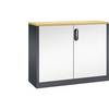 ACURADO Akten-Sideboard 2 Ordnerhöhen HxBxT 1000 x 1200 x 400 mm schwarzgrau / reinweiß. C+P 48917749