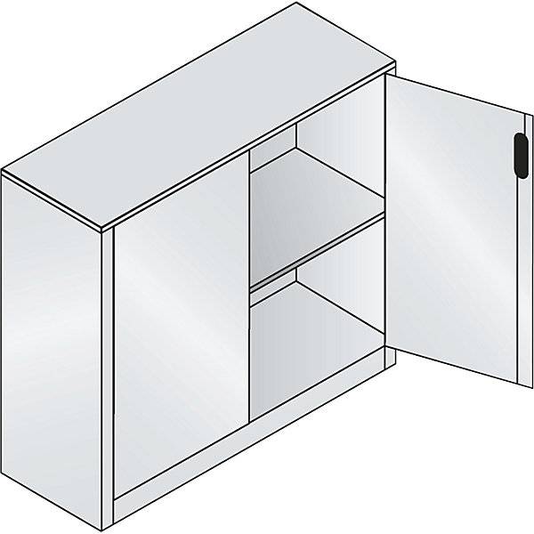 C+P Büroschrank Acurado, H1000xB1200xT400mm, 9016/9016-1