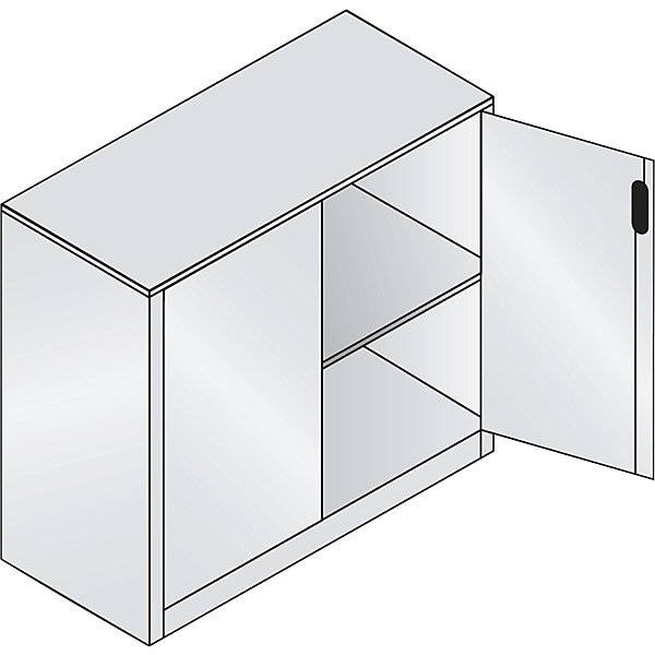 C+P Büroschrank Acurado, H1000xB1200xT500mm, 9016/9016-1