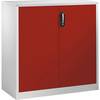 ACURADO Akten-Sideboard 3 Ordnerhöhen HxBxT 1200 x 1200 x 500 mm lichtgrau / feuerrot. C+P 48930549