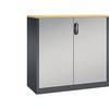 ACURADO Akten-Sideboard 3 Ordnerhöhen HxBxT 1200 x 1200 x 500 mm schwarzgrau / weißaluminium. C+P 48931049
