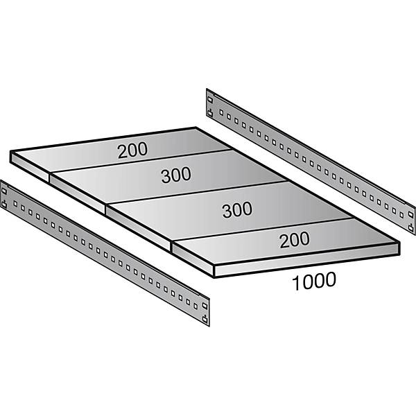 Industrie- und Lagersteckregal H 2640 mm Bodenbreite 1000 mm 7 Böden Tiefe 1000 mm Anbauregal. Scholz-2