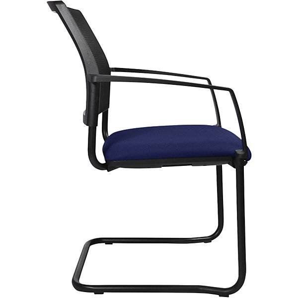 Netz-Stapelstuhl Freischwinger VE 2 Stk Sitz blau Gestell schwarz. Topstar GmbH 49372049-2