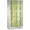 CLASSIC Fächerschrank Fachhöhe 295 mm mit Sockel 15 Fächer Breite 900 mm Tür viridingrün. C+P 497709 49