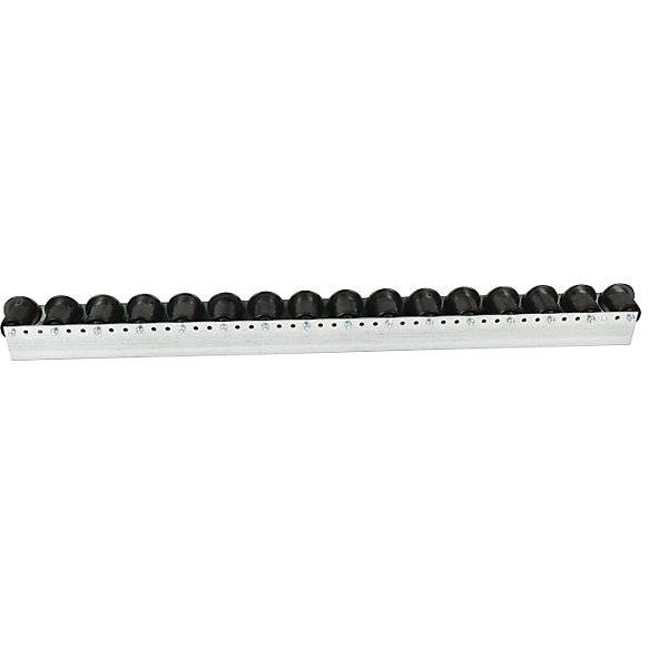 Rollenleiste mit Spurkranzrollen Teilung 78 mm Ø 50 mm Kunststoff Länge 24 m. Euroroll GmbH 49949649